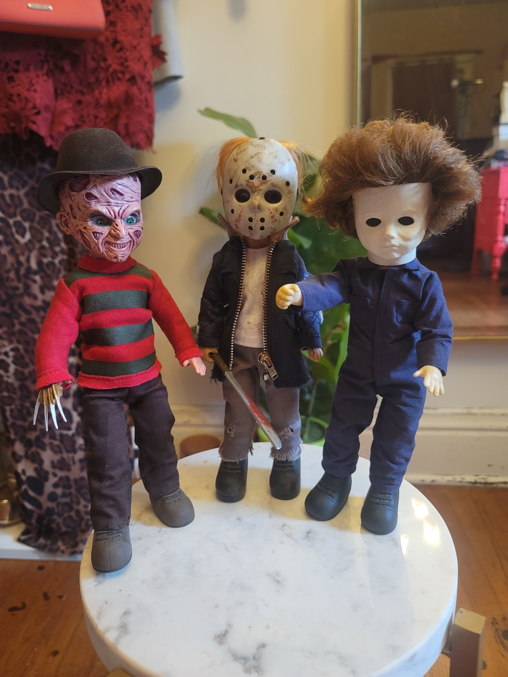 Horror Movie Living Dead Trio Doll Set N/wo Box: Freddy, Jason, Michael Myers